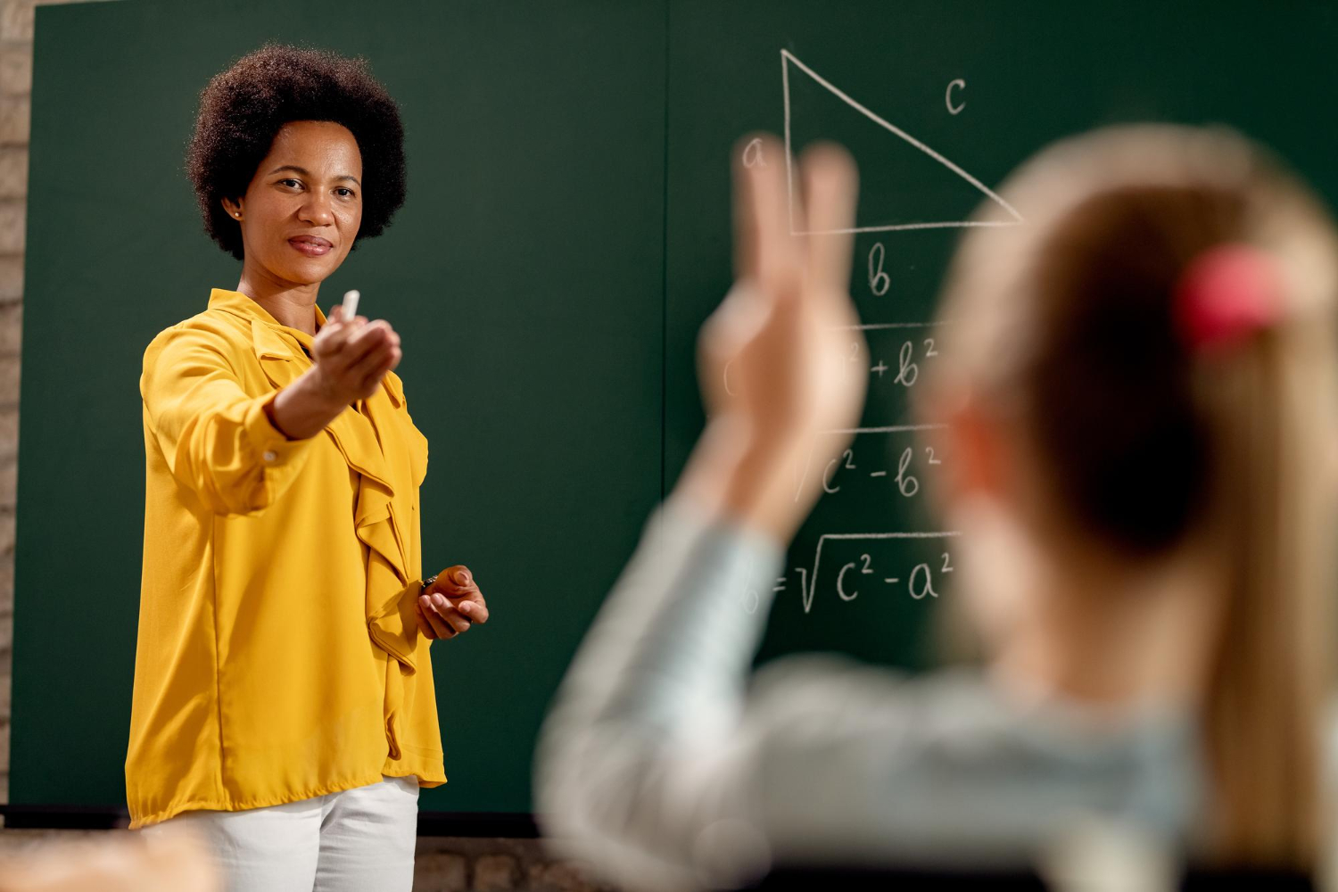 Instructor teaching in classroom